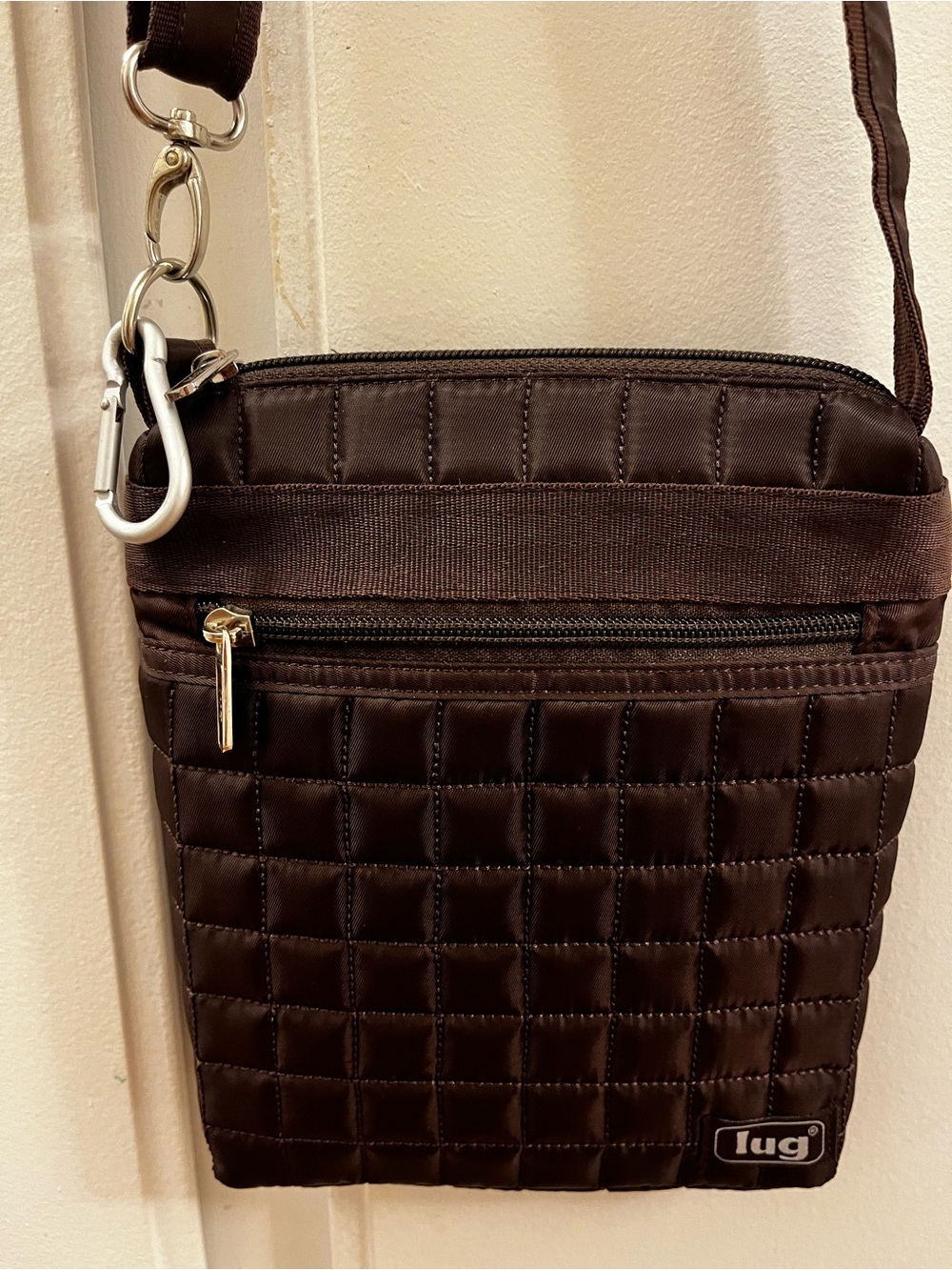lug Quilted Crossbody Bag in Espresso Brown